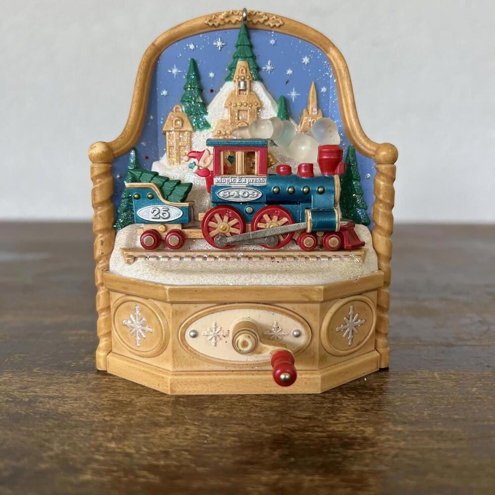 2009 Hallmark Magic Christmas Ornament Magic Express Train Light Motion Sound